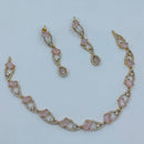 Lucentarts Jewellery Gold Plated American Diamond Necklace Set