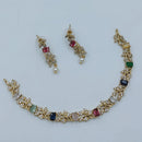 Lucentarts Jewellery Gold Plated American Diamond Necklace Set