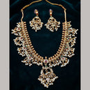Lucentarts Jewellery Elegant Pota Stone And Pearl Necklace Set 