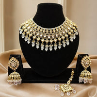 Lucentarts Jewellery Classic Crystal Stone And Beads Choker Necklace Set