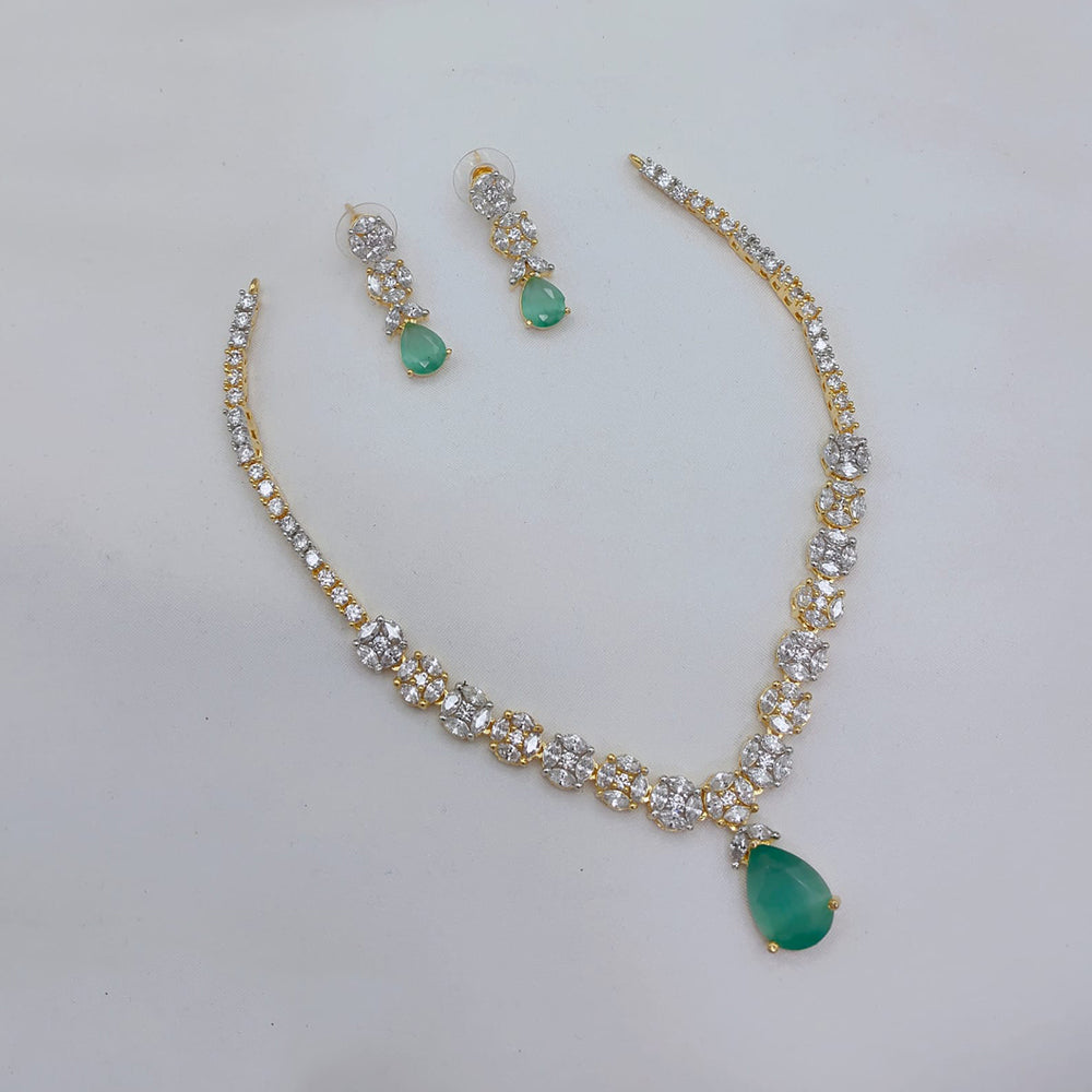 Lucentarts Jewellery Designer American Daimond Necklace Set for Women