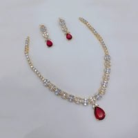 Lucentarts Jewellery Designer American Daimond Necklace Set for Women