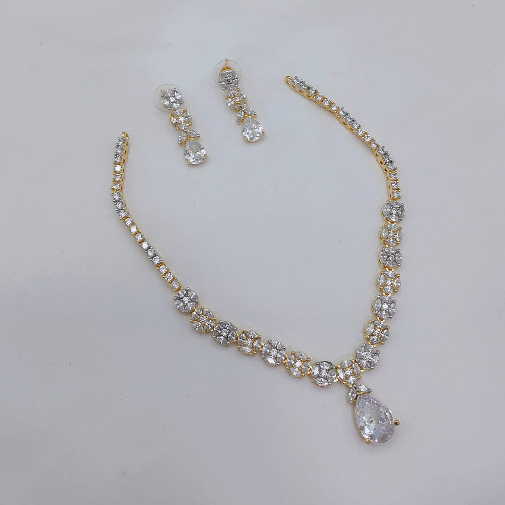 Lucentarts Jewellery Designer American Daimond Necklace Set for Women