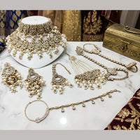 Lucentarts Jewellery Premium Austrain Stone And Beads Semi Bridal Necklace Set for Women