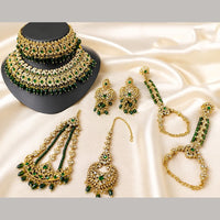 Lucentarts Jewellery Premium Austrain Stone And Beads Semi Bridal Necklace Set for Women