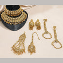 Lucentarts Jewellery Premium Austrain Stone And Beads Semi Bridal Necklace Set for Women