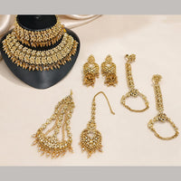 Lucentarts Jewellery Premium Austrain Stone And Beads Semi Bridal Necklace Set for Women