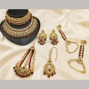 Lucentarts Jewellery Premium Austrain Stone And Beads Semi Bridal Necklace Set for Women
