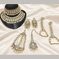 Lucentarts Jewellery Premium Austrain Stone And Beads Semi Bridal Necklace Set for Women