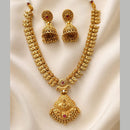 Lucentarts Jewellery Elegant Pota Stone And Pearl Temple Necklace Set 