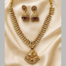 Lucentarts Jewellery Elegant Pota Stone And Pearl Temple Necklace Set