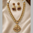 Lucentarts Jewellery Elegant Pota Stone And Pearl Temple Necklace Set