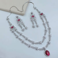Lucentarts Jewellery Designer American Daimond Necklace Set for Women