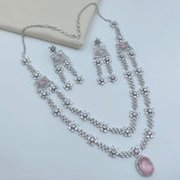 Lucentarts Jewellery Designer American Daimond Necklace Set for Women