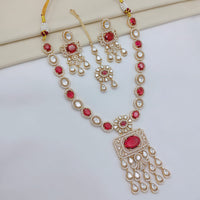 Lucentarts Jewellery Luxury Polki Kundan And American Diamond Necklace Set