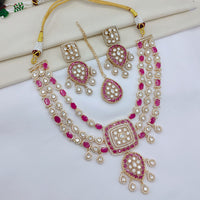 Lucentarts Jewellery Luxury Polki Kundan And American Diamond Necklace Set