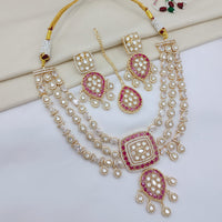 Lucentarts Jewellery Luxury Polki Kundan And American Diamond Necklace Set