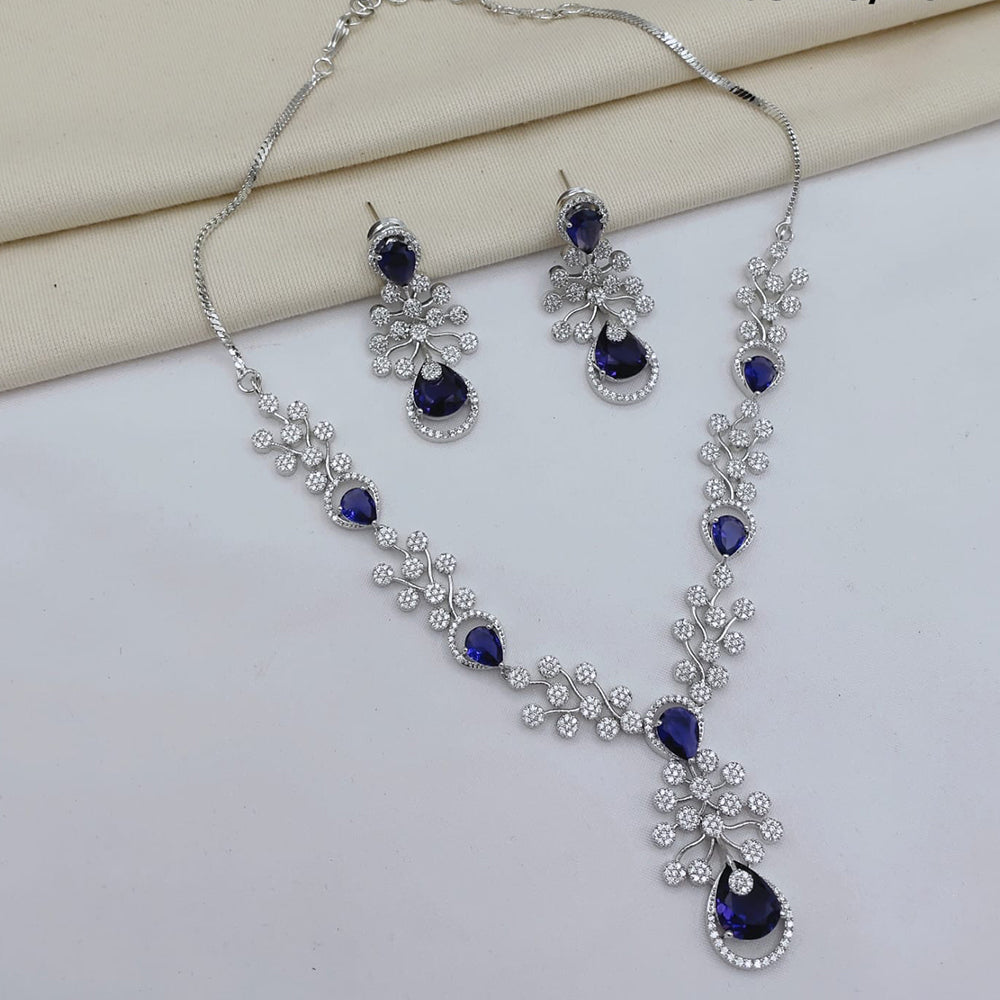 Lucentarts Jewellery Luxury American Diamond Necklace Set