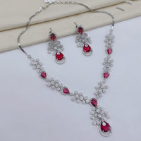Lucentarts Jewellery Luxury American Diamond Necklace Set