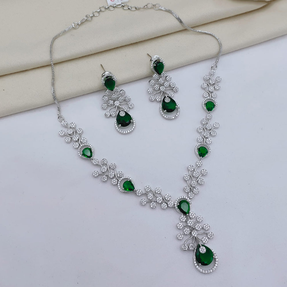 Lucentarts Jewellery Luxury American Diamond Necklace Set
