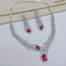Lucentarts Jewellery Luxury American Diamond Necklace Set