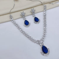 Lucentarts Jewellery Luxury American Diamond Necklace Set