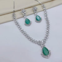 Lucentarts Jewellery Luxury American Diamond Necklace Set