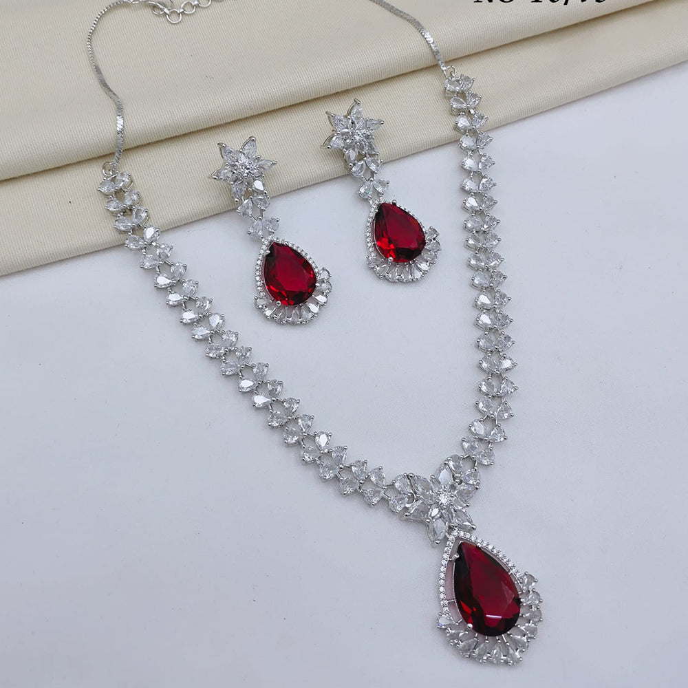 Lucentarts Jewellery Luxury American Diamond Necklace Set