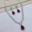 Lucentarts Jewellery Luxury American Diamond Necklace Set