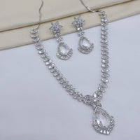 Lucentarts Jewellery Luxury American Diamond Necklace Set