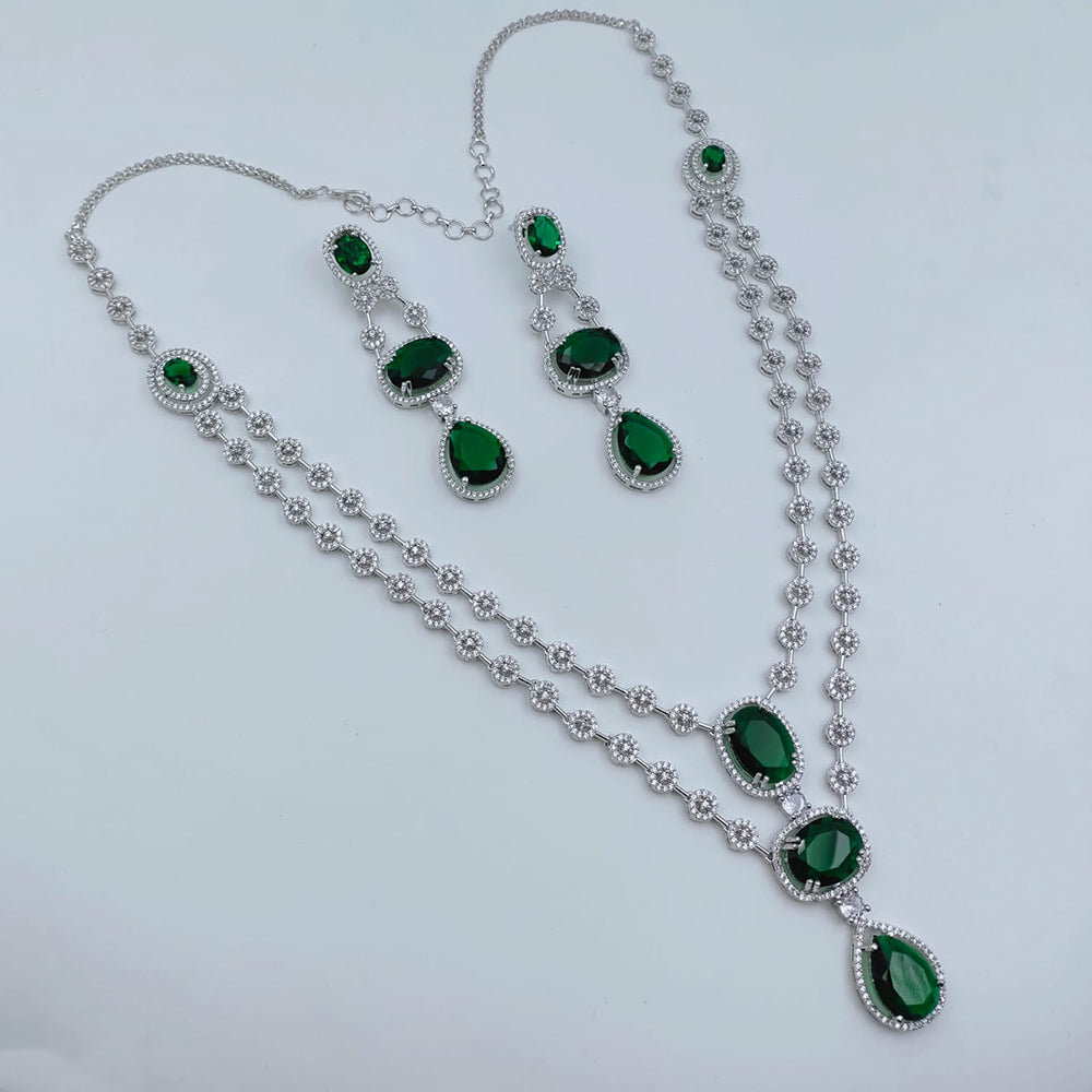 Lucentarts Jewellery Delicate American Daimond Necklace Set