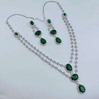 Lucentarts Jewellery Delicate American Daimond Necklace Set