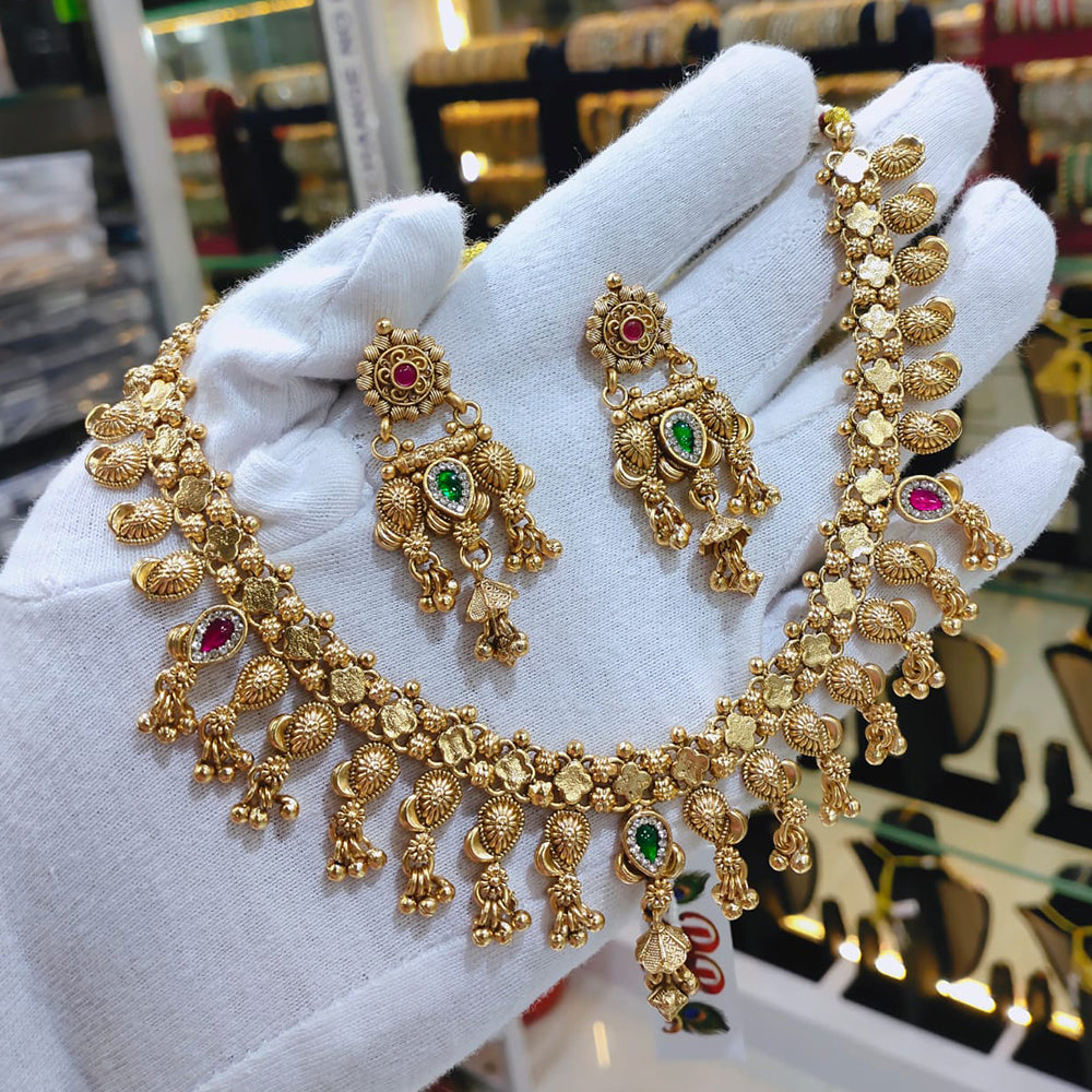 Lucentarts Jewellery Elegant Pota Stone And Pearl Necklace Set