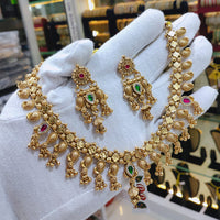 Lucentarts Jewellery Elegant Pota Stone And Pearl Necklace Set
