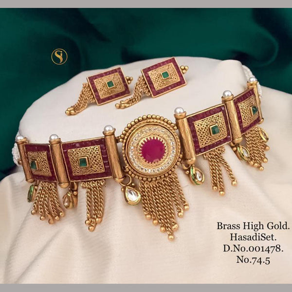 Sai Fashion Gold Plated Choker Necklace Set