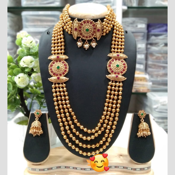 Sai Fashion Gold Plated Double Necklace Set