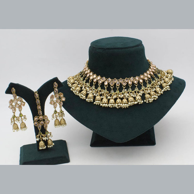 Sai Fashion Gold Plated Crystal Stone Necklace Set