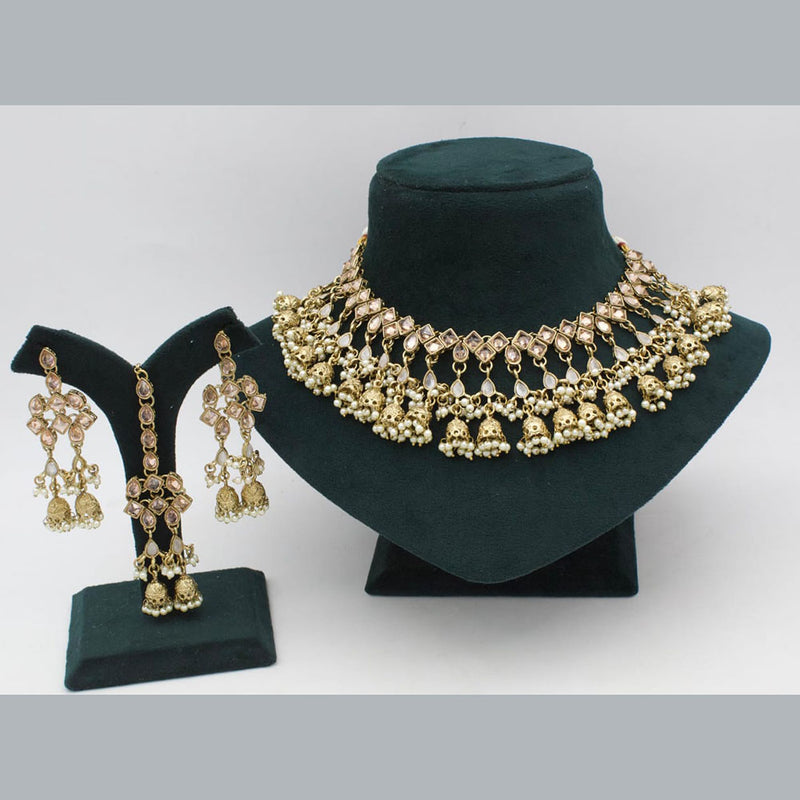 Sai Fashion Gold Plated Crystal Stone Necklace Set