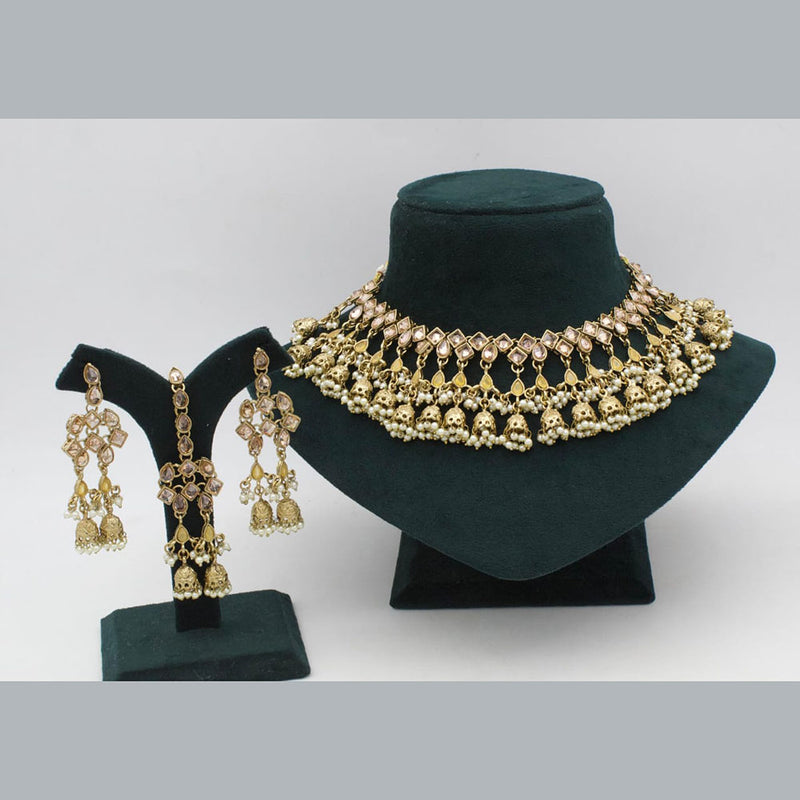 Sai Fashion Gold Plated Crystal Stone Necklace Set