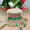 Sai Fashion Gold Plated Kundan  Stone Choker Necklace Set