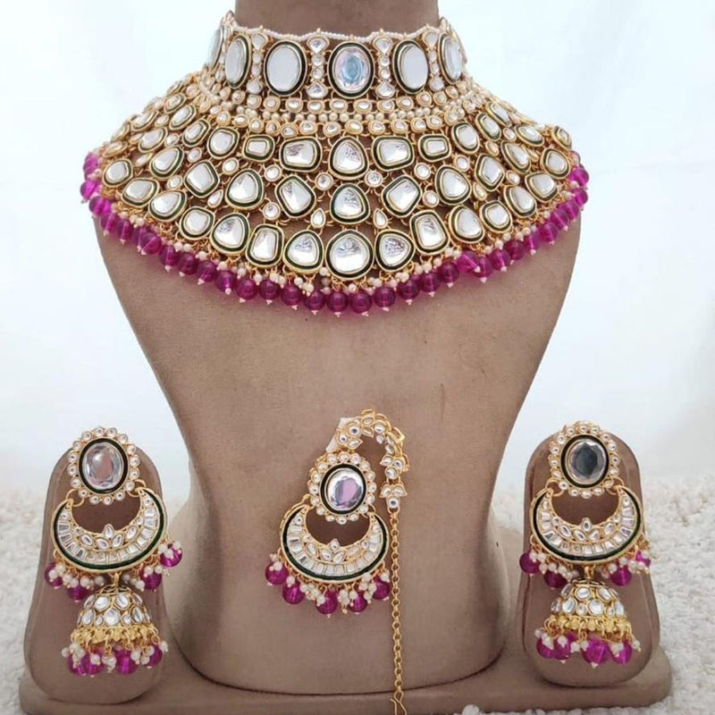 Sai Fashion Gold Plated Kundan And Beads Necklace Set
