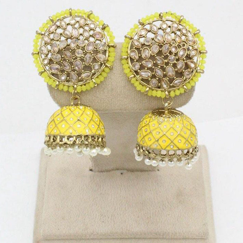 Sai Fashion Gold Plated Meenakari Jhumki Earrings