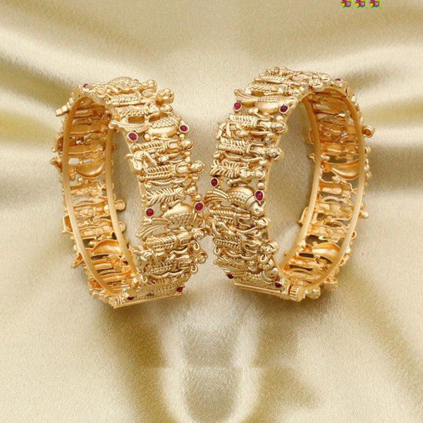 Sai Fashion Gold Plated Pota  Stone Bangles Set