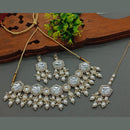 Sai Fashion Gold Plated Crystal Stone Choker Necklace Set