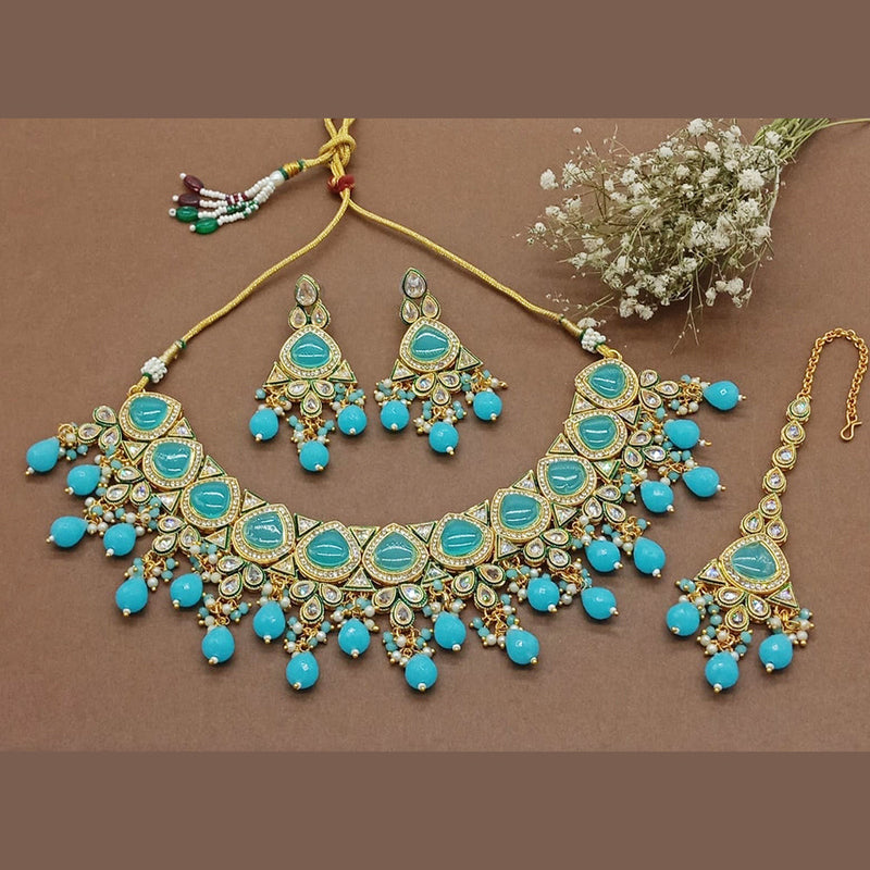 Sai Fashion Gold Plated Kundan Necklace Set