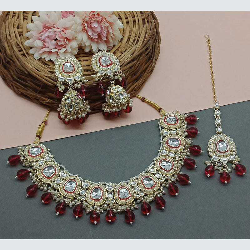 Sai Fashion Gold Plated Kundan Necklace Set