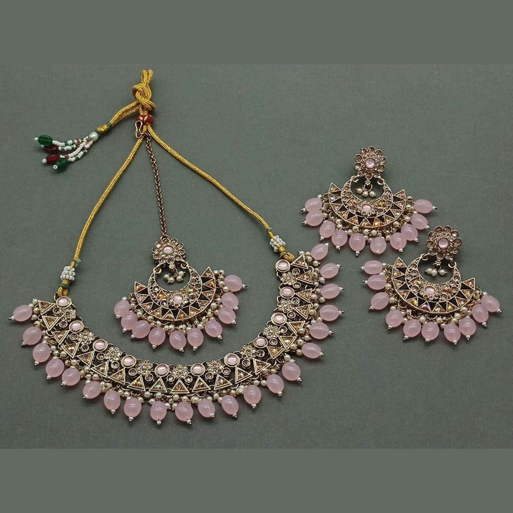 Sai Fashion Gold Plated Kundan And Beads Necklace Set