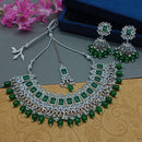 Sai Fashion Silver Plated Crystal Stone Necklace Set
