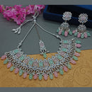 Sai Fashion Silver Plated Crystal Stone Necklace Set