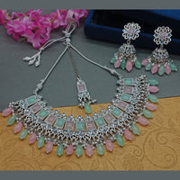 Sai Fashion Silver Plated Crystal Stone Necklace Set